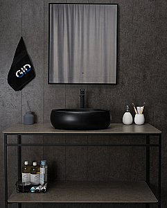 Раковина накладная Gid Lago 48 Bm9030b 53372 черная матовая купить в интернет-магазине Sanbest