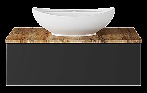 Тумба с раковиной Misty Ива - 90 П-Ива-01090-481Я графит/дуб вотан для ванной в интернет-магазине Sanbest