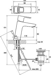 Смеситель для раковины Ravak 10° X070061 хром купить в интернет-магазине сантехники Sanbest