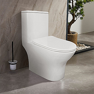 Унитаз моноблок Azario Terni AZ-8618 белый, безободковый, с крышкой микролифт купить в интернет-магазине Sanbest