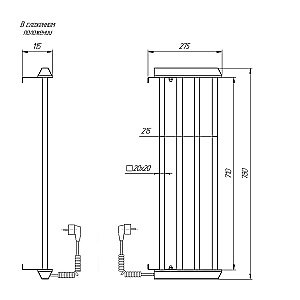 Полотенцесушитель электрический Domoterm DMT 73 25x83 EK хром купить в интернет-магазине сантехники Sanbest