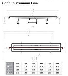 Душевой трап Pestan Confluo Premium Line Black Glass Gold 750 купить в интернет-магазине Sanbest