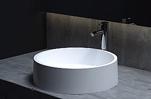 Раковина накладная Salini Gloria 01 1102201M 44 из искусственного камня S-Stone, белая матовая купить в интернет-магазине Sanbest