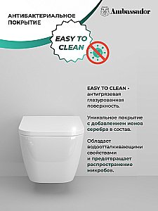 Унитаз подвесной Ambassador Forsa 243K19003S с крышкой микролифт, белый купить в интернет-магазине Sanbest