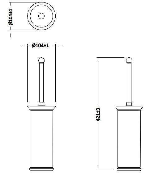 Ершик для унитаза Burlington BUR025G золото/белый купить в интернет-магазине сантехники Sanbest
