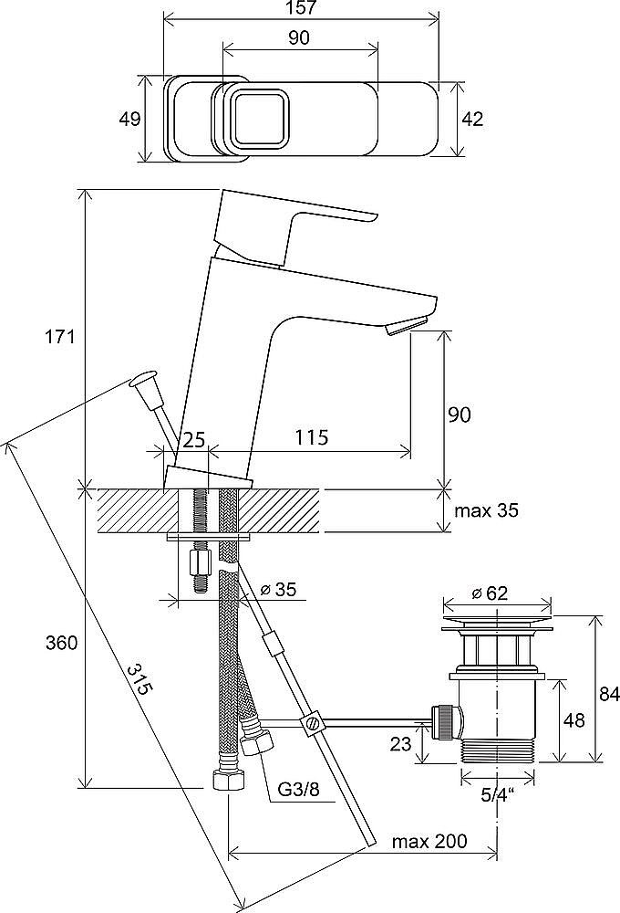 Смеситель для раковины Ravak 10° X070061 хром купить в интернет-магазине сантехники Sanbest