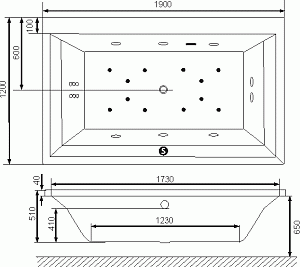 Ванна акриловая Excellent Crown Lux 190х120 купить в интернет-магазине Sanbest