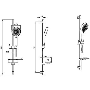 Душевой гарнитур Aquatek AQ2031CR хром купить в интернет-магазине сантехники Sanbest