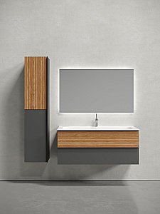 Тумба с раковиной Sancos DELTA DL120GR 120 дуб красный/графит для ванной в интернет-магазине Sanbest