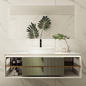 Тумба с раковиной Black & White Gravity AV707.1500 MINT матовый зеленый для ванной в интернет-магазине Sanbest