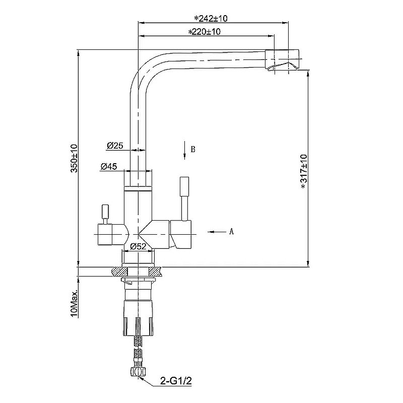 Смеситель для кухни Lemark Expert LM5061BLN черный купить в интернет-магазине сантехники Sanbest