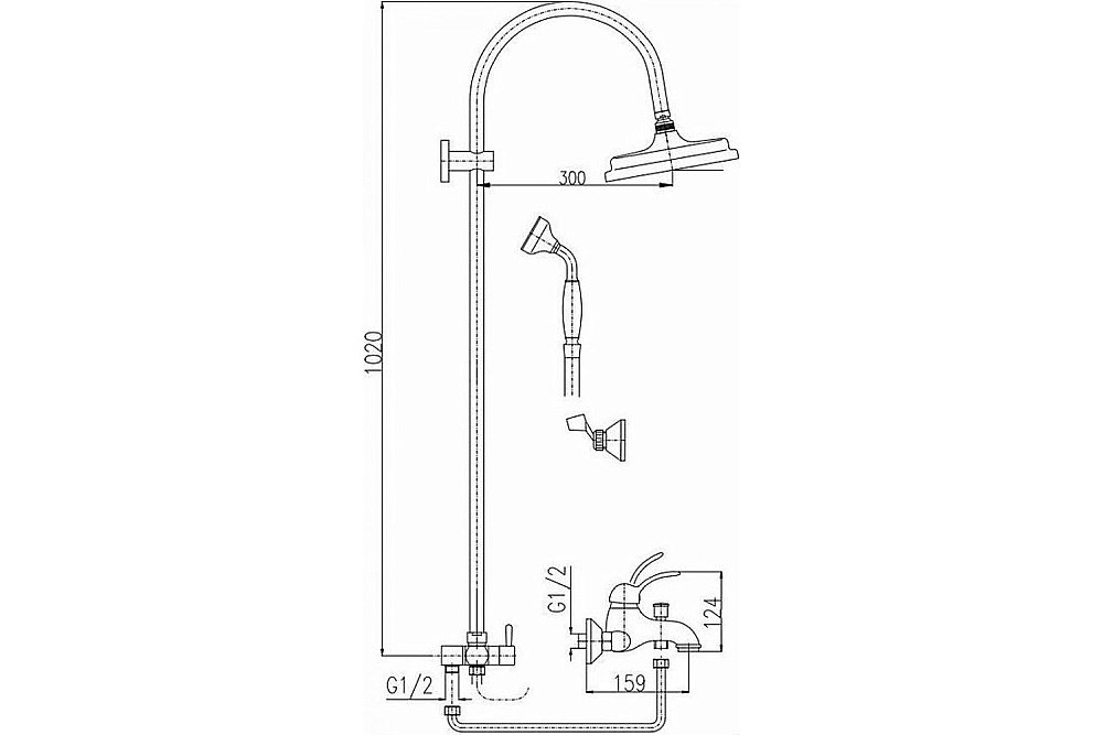 Душевая система Rav-Slezak LABE L554.5/3 хром купить в интернет-магазине сантехники Sanbest