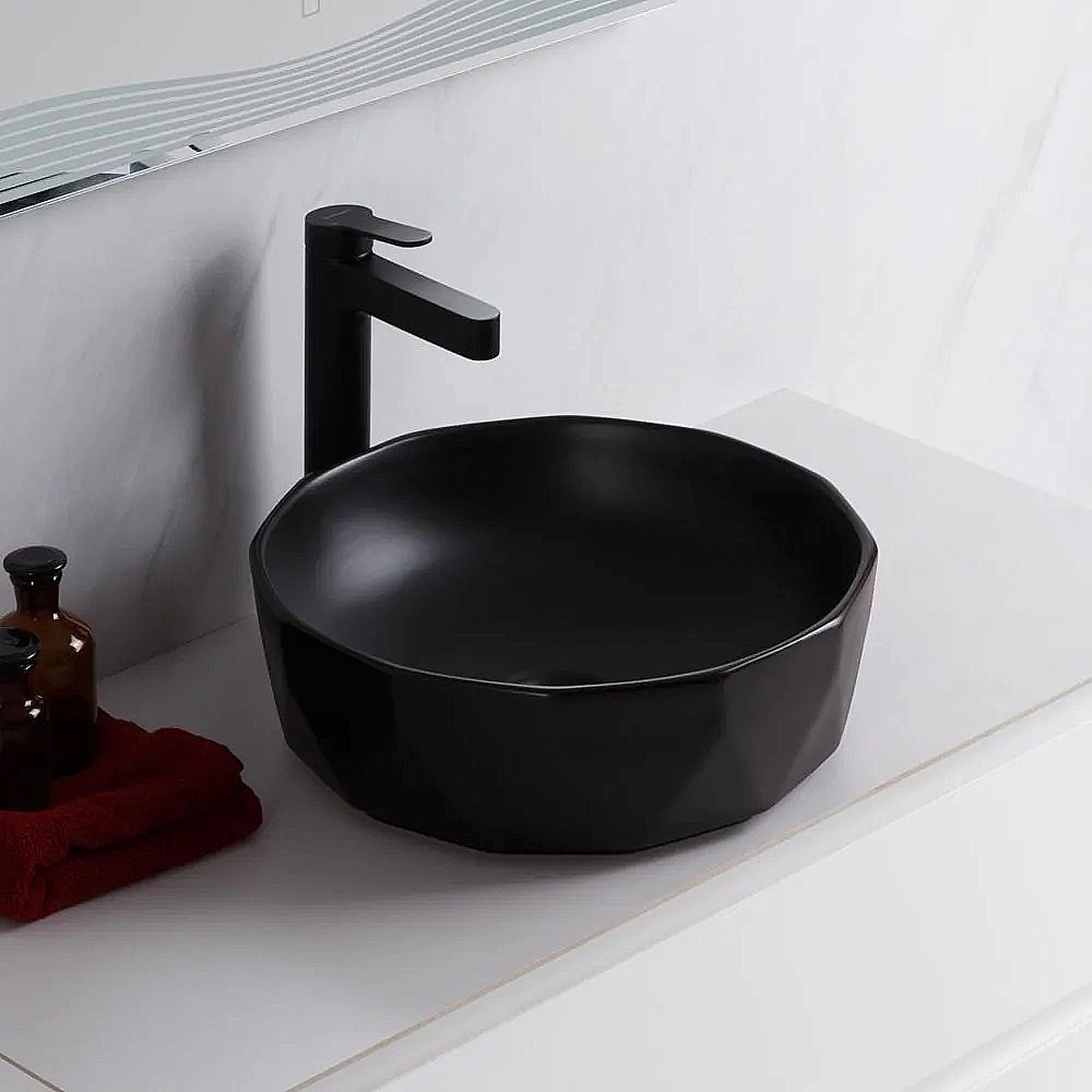 Раковина накладная Belbagno 41 BB1409H301 черная матовая купить в интернет-магазине Sanbest