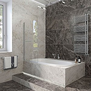 Шторка для ванны Veconi PL-79 80x150 прозрачная купить в интернет-магазине Sanbest