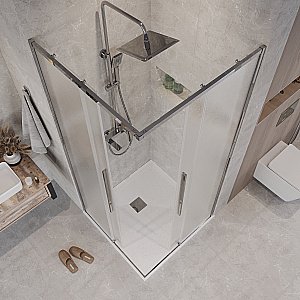 Душевой уголок Grossman Galaxy 300.K33.01.9090.10.02 90x90 стекло шиншилла/профиль хром купить в интернет-магазине Sanbest