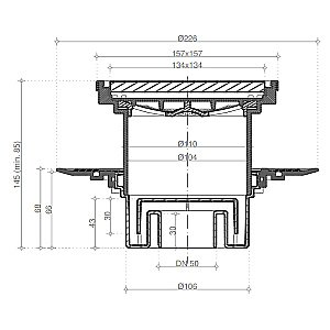 Душевой трап Pestan Confluo Standard 13000168 золото купить в интернет-магазине Sanbest