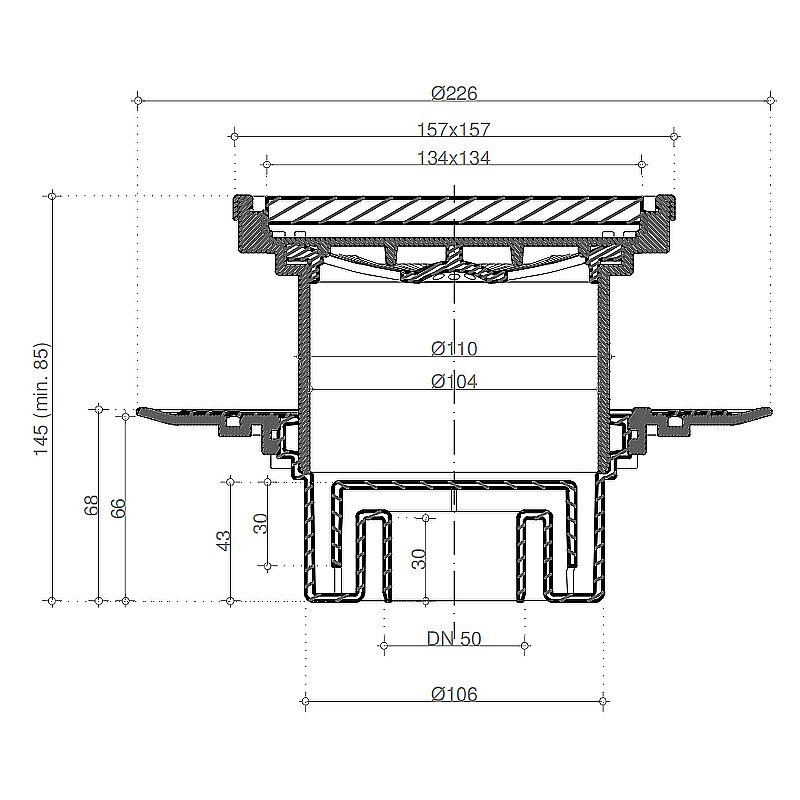 Душевой трап Pestan Confluo Standard 13000168 золото купить в интернет-магазине Sanbest