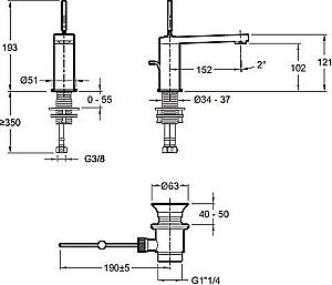 Cмеситель для раковины Jacob Delafon COMPOSED E73158-TT титан купить в интернет-магазине сантехники Sanbest