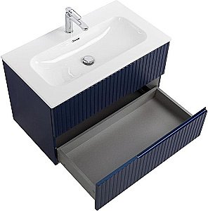 Тумба с раковиной Cezares DUET-N 80 DUET-N-800-2C-SO-SPF-P сапфир для ванной в интернет-магазине Sanbest