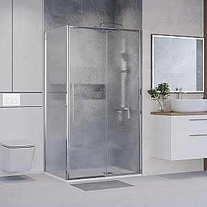 Душевой уголок Niagara Nova NG-65-14CH/NG-CH90-34 140х90 стекло шиншилла/профиль хром купить в интернет-магазине Sanbest