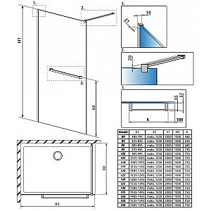 Душевое ограждение Radaway  Modo New Brushed Nickel II с полотенцедержателем 155 389155-93-01W стекло прозрачное/профиль брашированный никель купить в интернет-магазине Sanbest