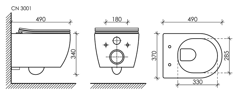 Унитаз подвесной Ceramica Nova PLAY Rimless CN3001_1002W безободковый, с крышкой микролифт, с инсталляцией и белой кнопкой купить в интернет-магазине Sanbest