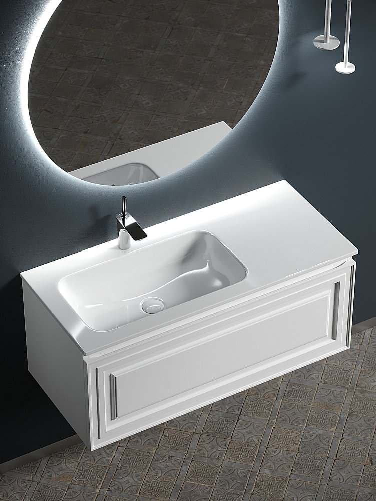 Тумба с раковиной Sancos Very VR100LW + CN7014 100 для ванной в интернет-магазине Sanbest
