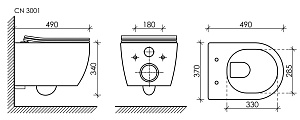 Унитаз подвесной Ceramica Nova PLAY Rimless CN3001_1002W безободковый, с крышкой микролифт, с инсталляцией и белой кнопкой купить в интернет-магазине Sanbest