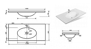 Тумба с раковиной Эстет Vegas 100 белая для ванной в интернет-магазине Sanbest