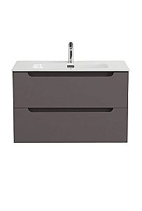 Тумба с раковиной BelBagno 80 ETNA-800-2C-SO-GSO+BB800ETL темно-серая матовая для ванной в интернет-магазине Sanbest