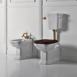 Унитаз напольный Kerasan Waldorf 4116 c низким бачком 4183 Белый/ручка бронза купить в интернет-магазине Sanbest