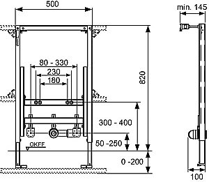 Инсталляция для биде TECE Profil 9330005 купить в интернет-магазине сантехники Sanbest