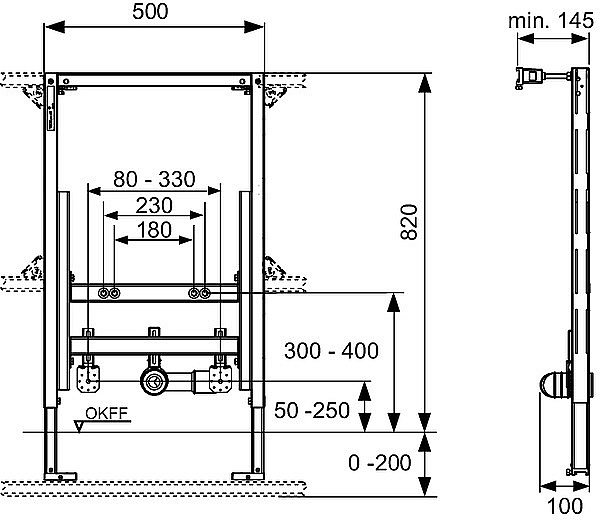 Инсталляция для биде TECE Profil 9330005 купить в интернет-магазине сантехники Sanbest