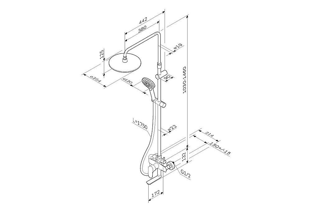 Душевая система AM.PM Like F0780964 купить в интернет-магазине сантехники Sanbest