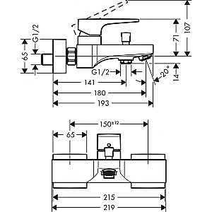 Смеситель для ванны Hansgrohe Metropol 32540670 купить в интернет-магазине сантехники Sanbest