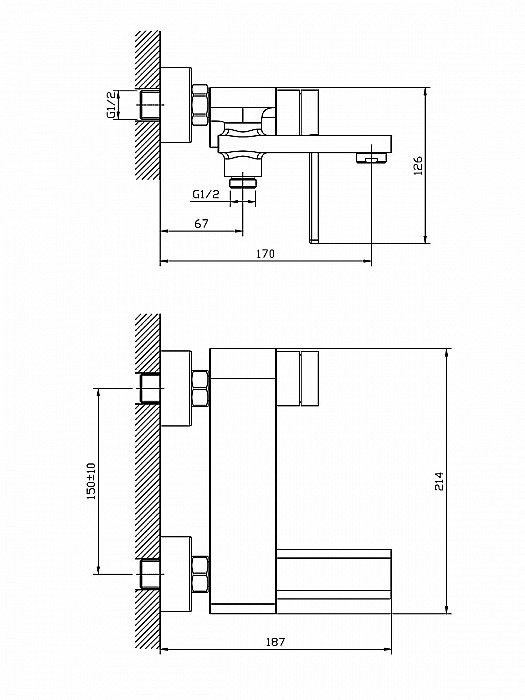 Смеситель для ванны Orange Splito M36-100cr купить в интернет-магазине сантехники Sanbest
