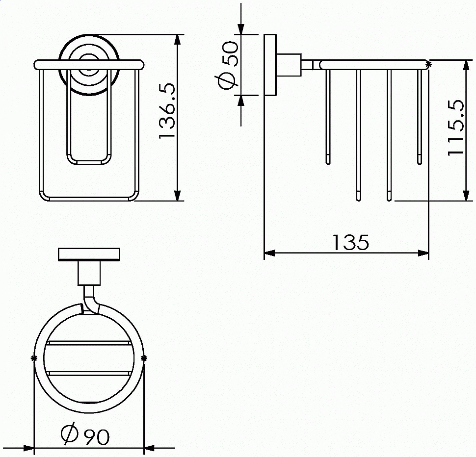 Держатель для освежителя воздуха Langberger Burano 11074A купить в интернет-магазине сантехники Sanbest