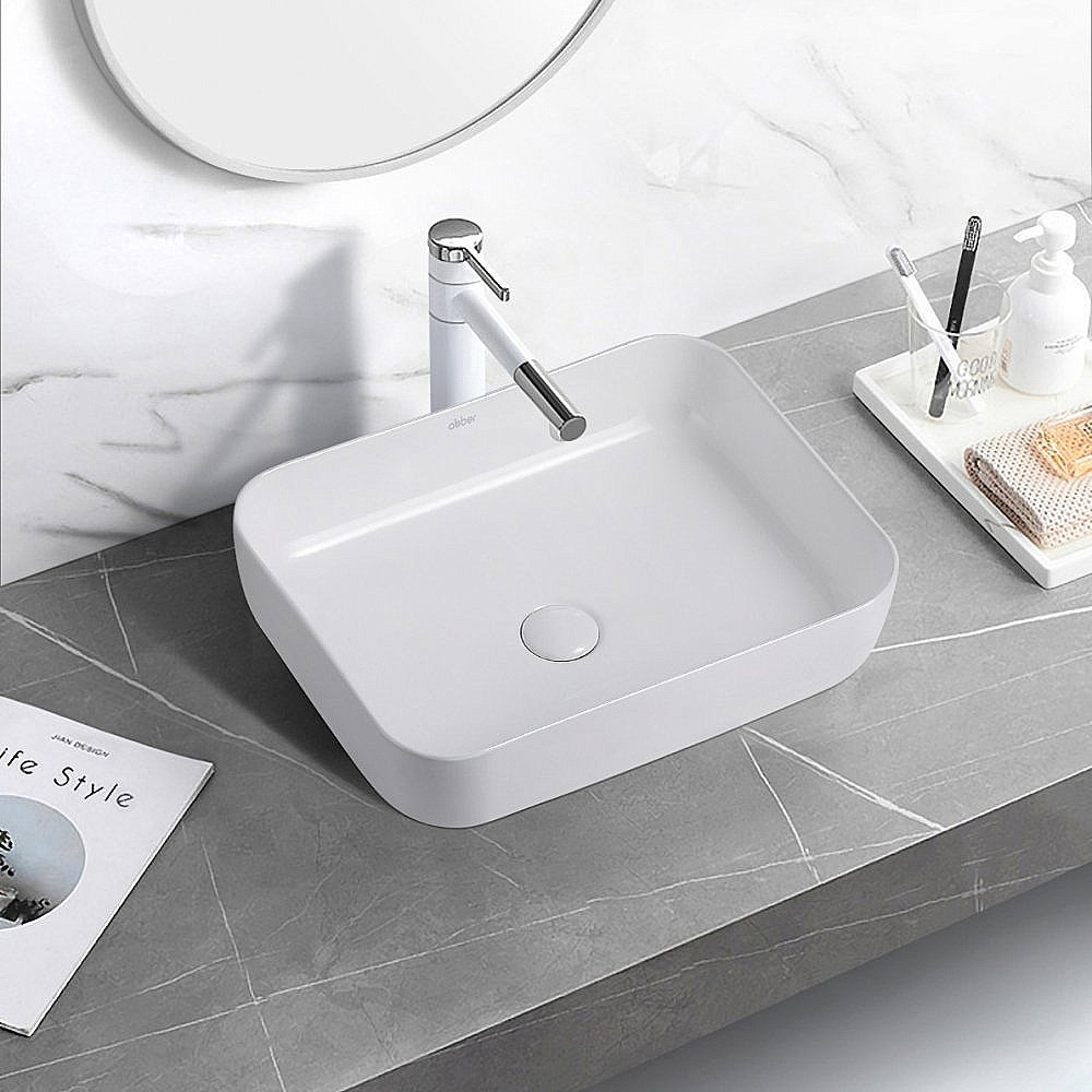 Раковина накладная ABBER Rechteck AC2202 белая купить в интернет-магазине Sanbest