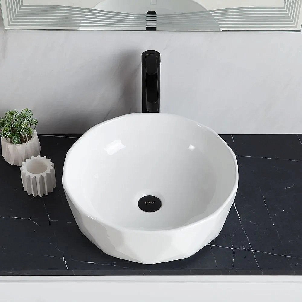 Раковина накладная Belbagno 41 BB1409 белая купить в интернет-магазине Sanbest