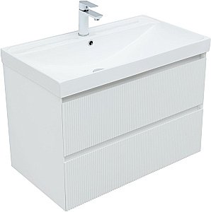 Тумба с раковиной Aquanet Альтера 337156 80 белый матовый для ванной в интернет-магазине Sanbest