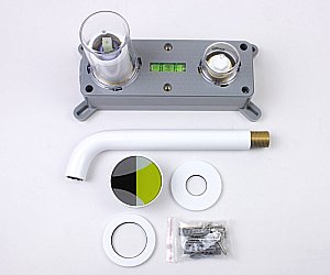 Смеситель для раковины Bronze de Luxe OMG! 9007W-Y белый/желтый купить в интернет-магазине сантехники Sanbest