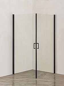 Душевой уголок Orange E04-100TB 100х100 стекло прозрачное/профиль черный купить в интернет-магазине Sanbest