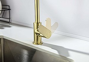 Смеситель для кухни Aquatek Оберон AQ1282BG золото шлифованное купить в интернет-магазине сантехники Sanbest