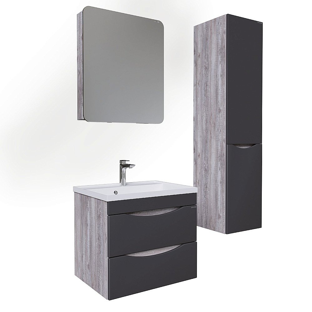 Зеркальный шкаф Grossman Талис 206006 55 бетон пайн купить в интернет-магазине сантехники Sanbest