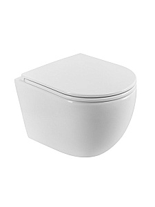 Унитаз подвесной BelBagno Compatto BB003CH-TOR/SC белый, безободковый, с крышкой микролифт, слив-торнадо купить в интернет-магазине Sanbest