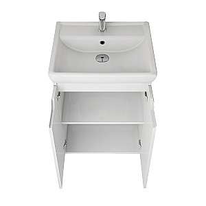 Тумба с  раковиной подвесная/напольная Dreja Q PLUS (D) 55 белый глянец для ванной в интернет-магазине Sanbest