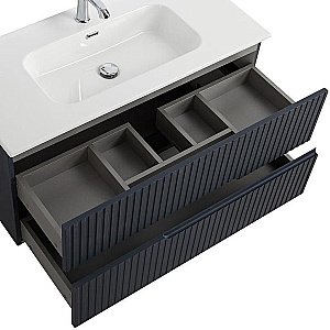 Тумба с раковиной Cezares DUET-N 100 DUET-N-1000-2C-SO-GR-P графит для ванной в интернет-магазине Sanbest