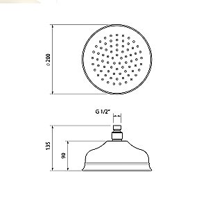 Верхний душ Migliore Roma 20х20 29674 антикальций бронза купить в интернет-магазине сантехники Sanbest