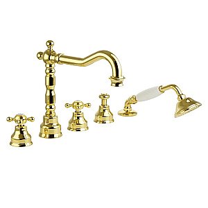 Смеситель на борт ванны на 5 отв. Migliore Revival ML.REV-480 золото купить в интернет-магазине сантехники Sanbest