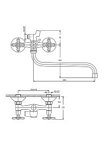 Смеситель для ванны Rush Sakhalin SA5350-51 купить в интернет-магазине сантехники Sanbest